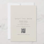 Moderne 3 foto QR code wijnmakerij bruiloft Save The Date (Achterkant)