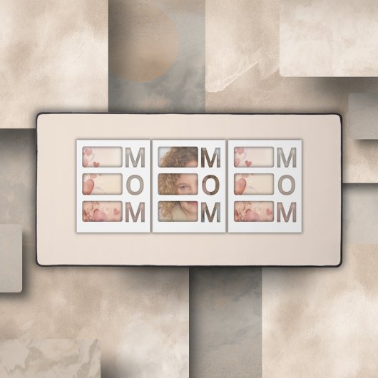 Moderne 3-foto-raster Moeder Verjaardag Aandenken Bureaumat