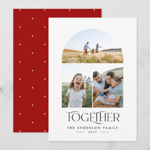 Moderne 3 foto-rode boog samen typografie