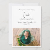 Moderne 3 foto Simple Baby Birth Aankondiging (Achterkant)