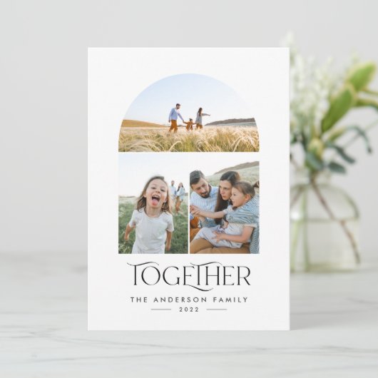 Moderne 3 fotoblauwe boeg samen typografie (Staand voorkant)