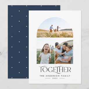 Moderne 3 fotoblauwe boeg samen typografie