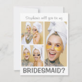 Moderne 3 fotocollage | Bent u mijn Bridesmaid? (Voorkant)