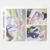 Moderne 3 Fotocollage bewerkbare kleur Fleece Deken (Voorkant (Horizontaal))