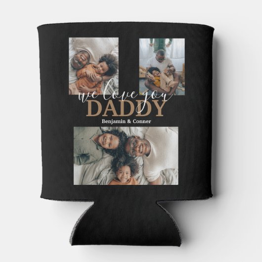 Moderne 3 fotocollage blikjeskoeler (Achterkant)