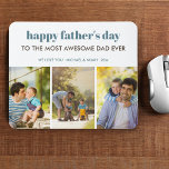 Moderne 3 Fotocollage Fathers Day Muismat<br><div class="desc">Vaders Day-muispad voor de meest geweldige vader ooit! Het fotosjabloon is ingesteld voor u om 3 van uw favoriete afbeeldingen uit uw familie toe te voegen,  evenals uw boodschap,  zoals wij van u houden; jouw namen en het jaar. Handig persoonlijk cadeau voor je vader voor vaderdag.</div>