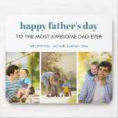 Moderne 3 Fotocollage Fathers Day Muismat (Voorkant)