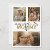 Moderne 3 fotocollage | Fijne Moederdag Feestdagenkaart (Voorkant)