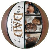 Moderne 3 fotocollage | Fijne vaderdag Basketbal (Verticaal)