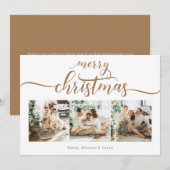 Moderne 3-fotocollage kerstfeestkaart kaart (Voorkant / Achterkant)