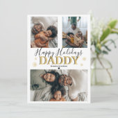 Moderne 3 fotocollage | Kerstmis Feestdagenkaart (Staand voorkant)