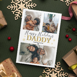 Moderne 3 fotocollage | Kerstmis Feestdagenkaart