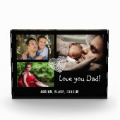 Moderne 3 fotocollage liefde je papa cadeau fotoblokken (Voorkant)
