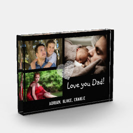 Moderne 3 fotocollage liefde je papa cadeau fotoblokken