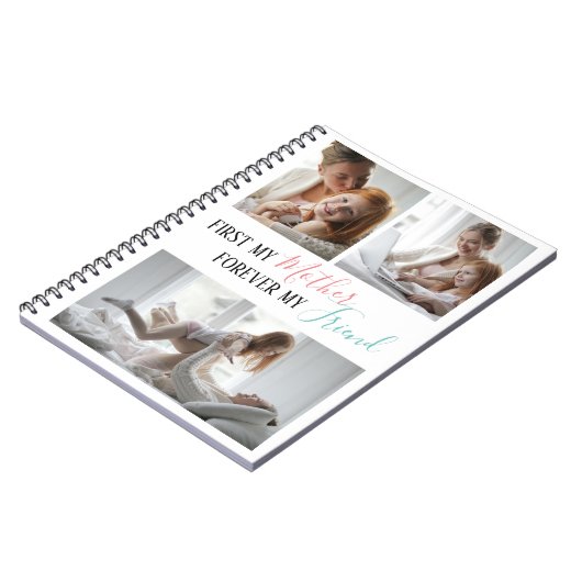 Moderne 3 fotocollage | Moeder | Dochter Notitieboek (Linkerzijde)