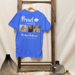 Moderne 3 fotocollage | Oude ouders T-shirt<br><div class="desc">Dit stijlvolle 3 foto-afstuderen shirt is perfect om op uw kinderdag te worden draag. Het shirt bevat 3 foto's en de tekst van de sjabloon 'PROUD PARENT OF ONZE, HUN KINDERNAAM, SCHOOL EN KLASSE VAN.' De stijlen van de tekstdoopvont, de grootte, en de kleur kunnen worden veranderd door op de...</div>