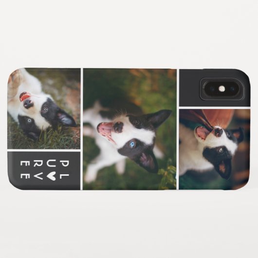 Moderne 3 fotocollage | Pure Love | Zwart Case-Mate iPhone Case (Achterkant (horizontaal))
