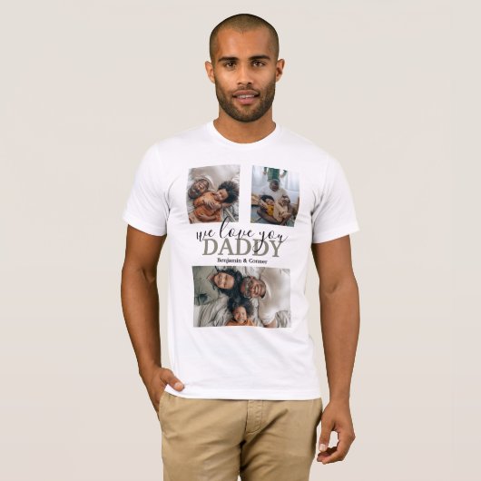 Moderne 3 fotocollage t-shirt (Voorkant volledig)