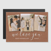 Moderne 3 Fotocollage Vaderdag Magnetische Kaart (Voorkant / Achterkant)