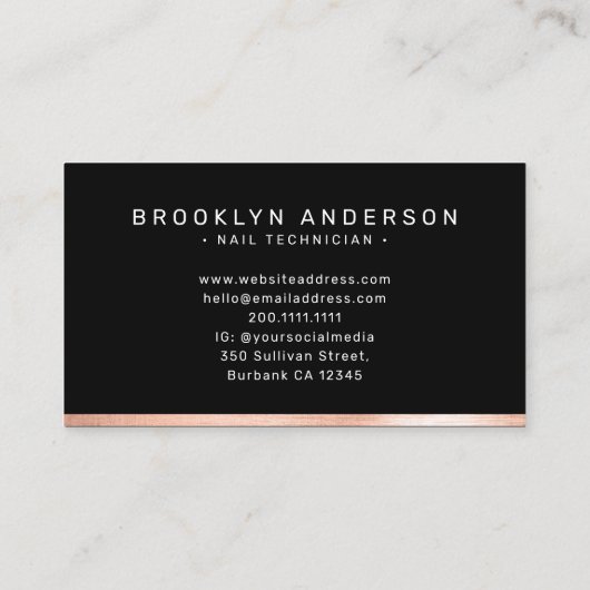 Moderne 3 Fotofotograaf Roos Gold Foil Business Visitekaartje (Achterkant)