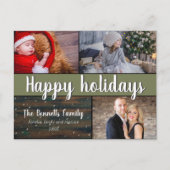 Moderne 3-fotokerstfeestdag briefkaart (Voorkant)