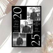 Moderne 3 foto's Afstudeerfeest Kaart