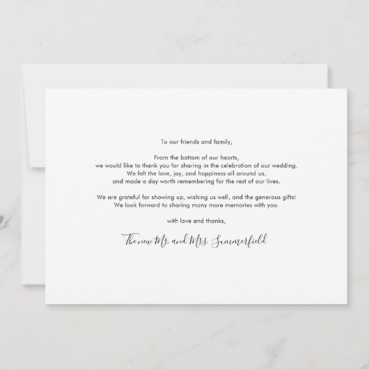 Moderne 3 foto's bruiloft Dank u Notitiekaartje (Achterkant)