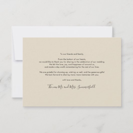 Moderne 3 foto's bruiloft Dank u Notitiekaartje (Achterkant)