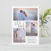 Moderne 3 Foto's doen dit op de datum Kaart (Staand voorkant)