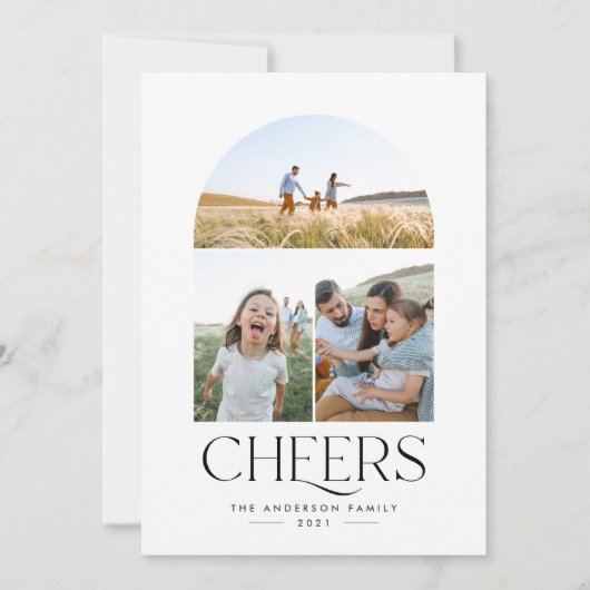 Moderne 3 foto's met elegante typografie kerst (Voorkant)