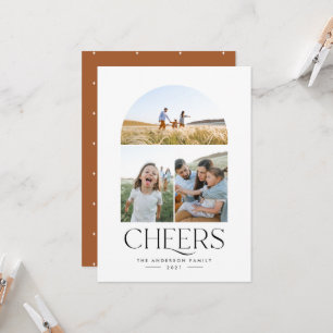 Moderne 3 foto's met elegante typografie kerst