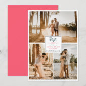 Moderne 3 foto's met kerstmis lijst feestdagenkaart (Voorkant / Achterkant)