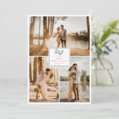 Moderne 3 foto's met kerstmis lijst feestdagenkaart (Staand voorkant)