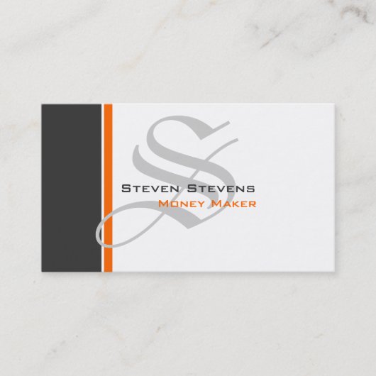 Moderne 3 kleurenmonogram B Visitekaartje (Voorkant)