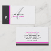 Moderne 3 kleurenmonogram E Visitekaartje (Voorkant / Achterkant)