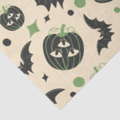 Moderne 3-ogige pompoen en vleermuizen Halloween Tissuepapier (Detail)