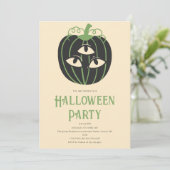Moderne 3-ogige pompoen Halloween Party Kaart (Staand voorkant)