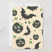 Moderne 3-ogige pompoen Happy Halloween familienaa Kaart (Achterkant)