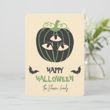 Moderne 3-ogige pompoen Happy Halloween familienaa