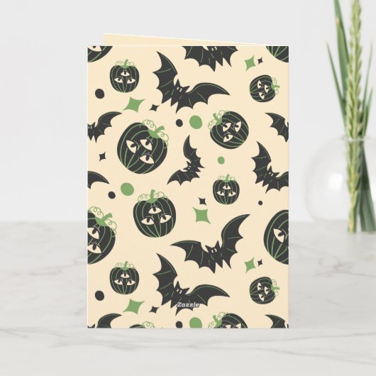 Moderne 3-ogige pompoen Happy Halloween-foto Kaart (Achterkant)