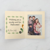 Moderne 3-ogige pompoen Happy Halloween-foto Kaart (Binnen)