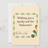 Moderne 3-ogige pompoen Happy Halloween gepersonal Kaart (Achterkant)