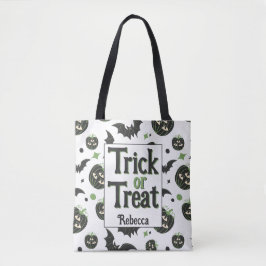 Moderne 3-ogige pompoen Spooky Kinderen Halloween Tote Bag