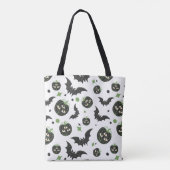 Moderne 3-ogige pompoen Spooky Kinderen Halloween Tote Bag (Achterkant)