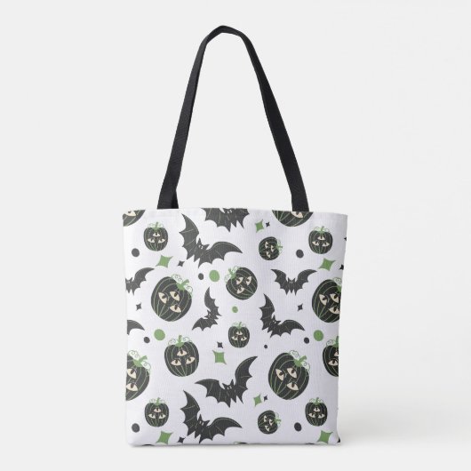 Moderne 3-ogige pompoen Spooky Kinderen Halloween Tote Bag (Achterkant)