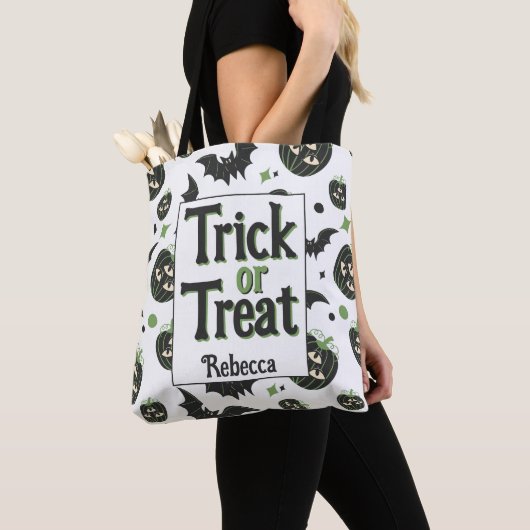 Moderne 3-ogige pompoen Spooky Kinderen Halloween Tote Bag (Dichtbij)