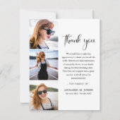 Moderne 3 x Foto Funeral Sympathie Bedankkaart (Voorkant)