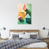 Moderne 3D Abstract Minimalistische Vormen Canvas Afdruk (Insitu (Slaapkamer))