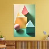 Moderne 3D Abstract Minimalistische Vormen Canvas Afdruk (Insitu (Woonkamer))
