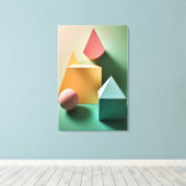 Moderne 3D Abstract Minimalistische Vormen Canvas Afdruk (Insitu (Houten vloer))